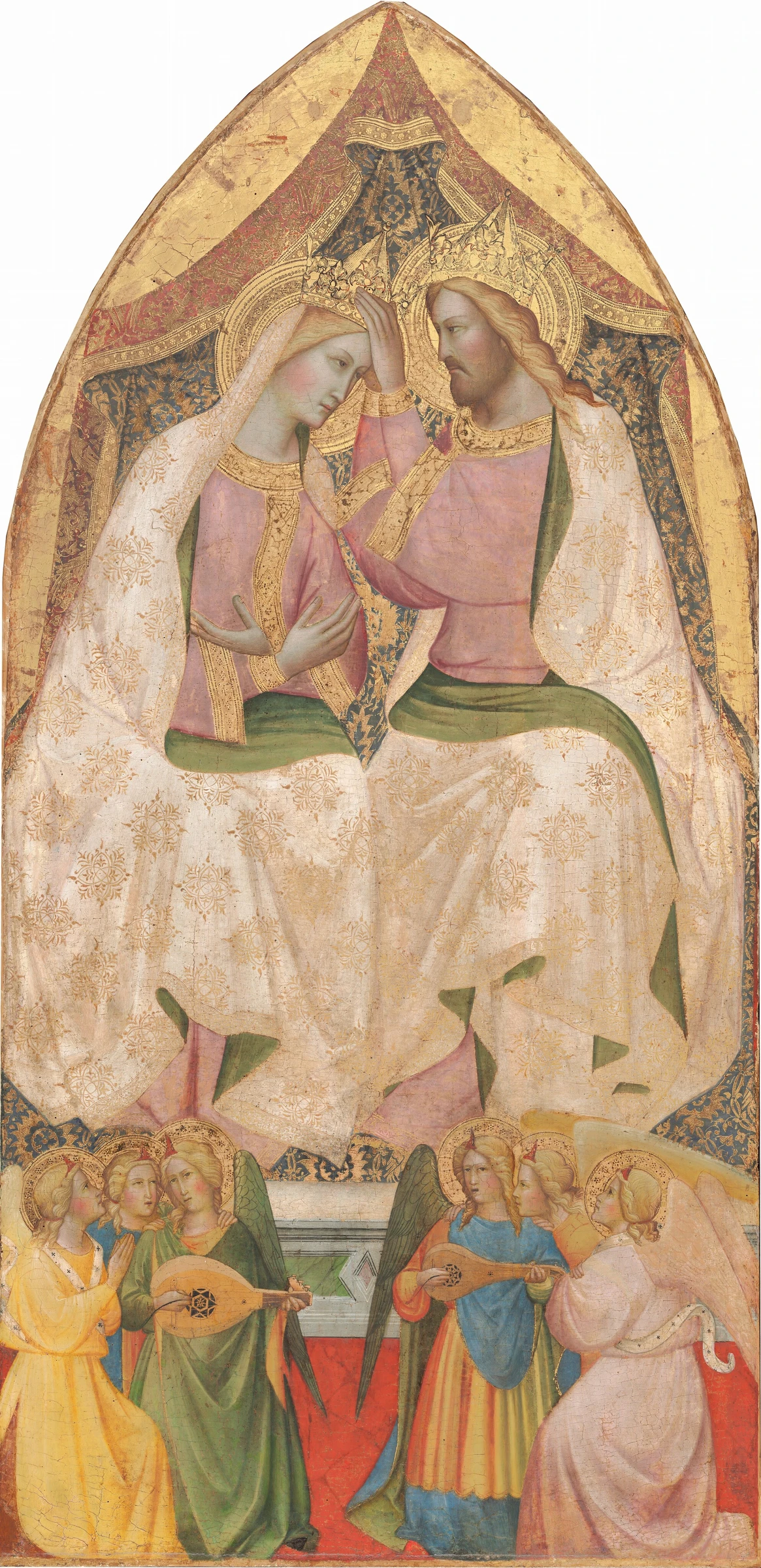 The Coronation of the Virgin with Six Angels by Agnolo Gaddi