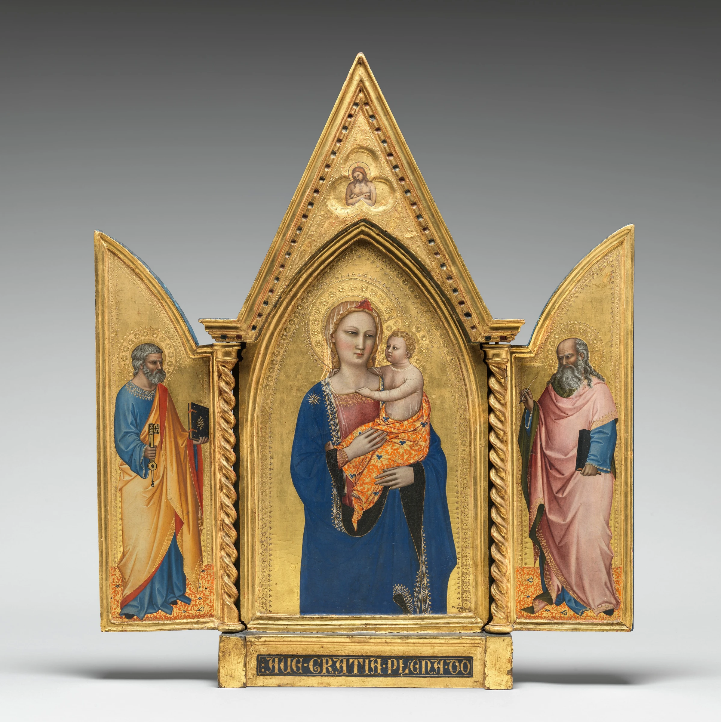 Madonna and Child, with the Man of Sorrows [middle panel] by Nardo di Cione